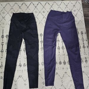 Black and Purple High-Waisted Leggings